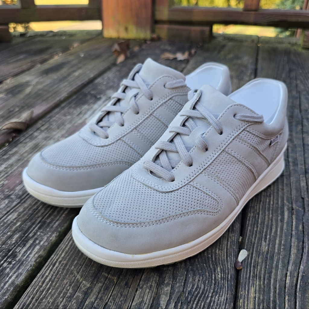 Mephisto, Womens, Rebeca Perf Sneaker, Light Gray Nubuck Leather, Sz 8 Us